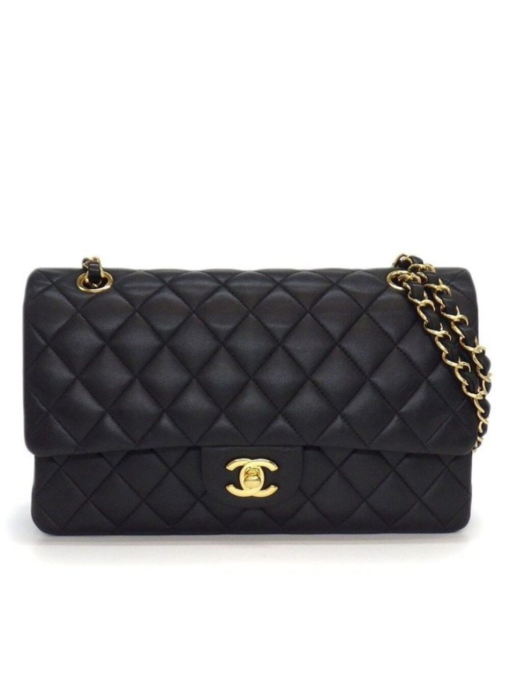 Chanel Shoulder Bag Quilted 25 11.12 Classic Black Bordeaux Lambskin